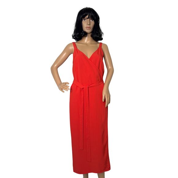 Everlane Japanese GoWeave Tank Wrap Dress Orange summer vacation size 6 - Picture 2 of 16